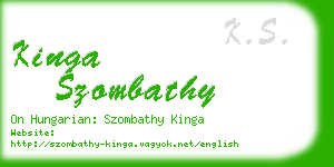 kinga szombathy business card